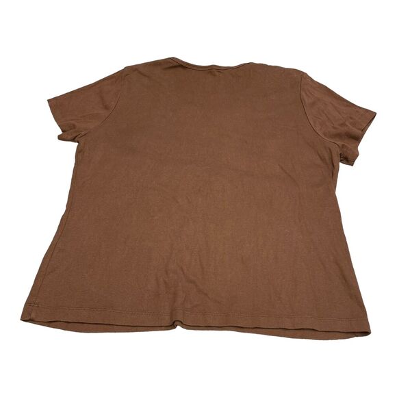 ByDesign Brown V-Neck Short Sleeved Shirt Women’s Size XL - Picture 3 of 9